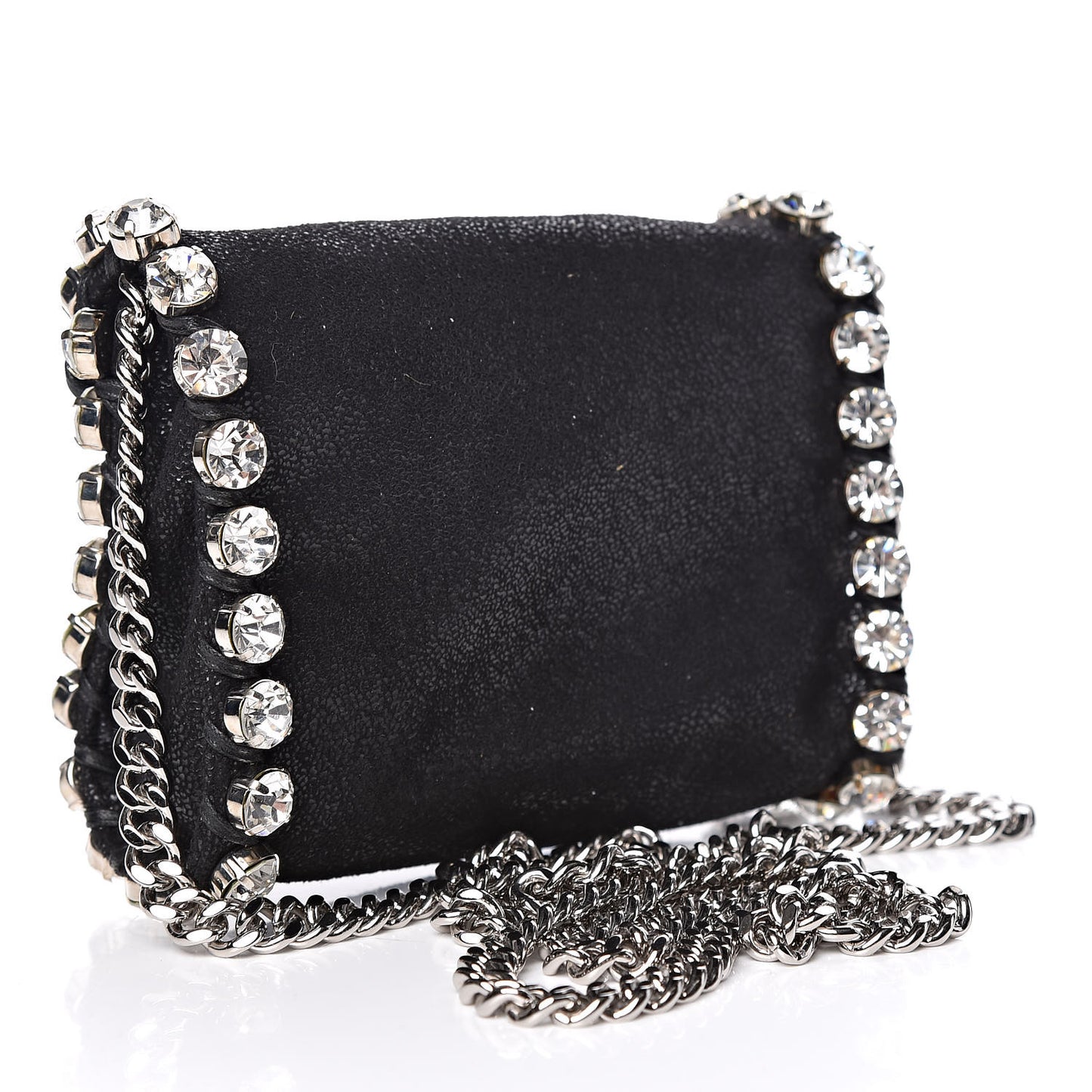 Shaggy Deer Tiny Fold Over Falabella Crystal Crossbody Black