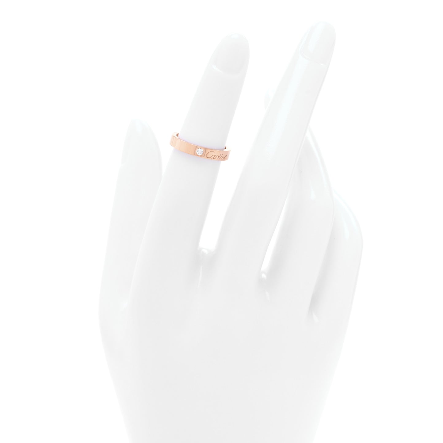 18K Pink Gold Diamond 3mm C De Cartier Wedding Band Ring 46 3.75