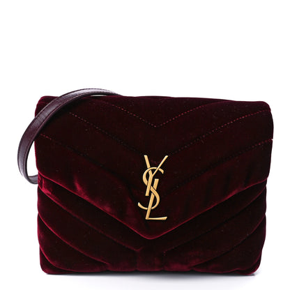 Saint Laurent Velvet Y Quilted Monogram Toy Loulou Crossbody Bag French Burgundy 1 of 12