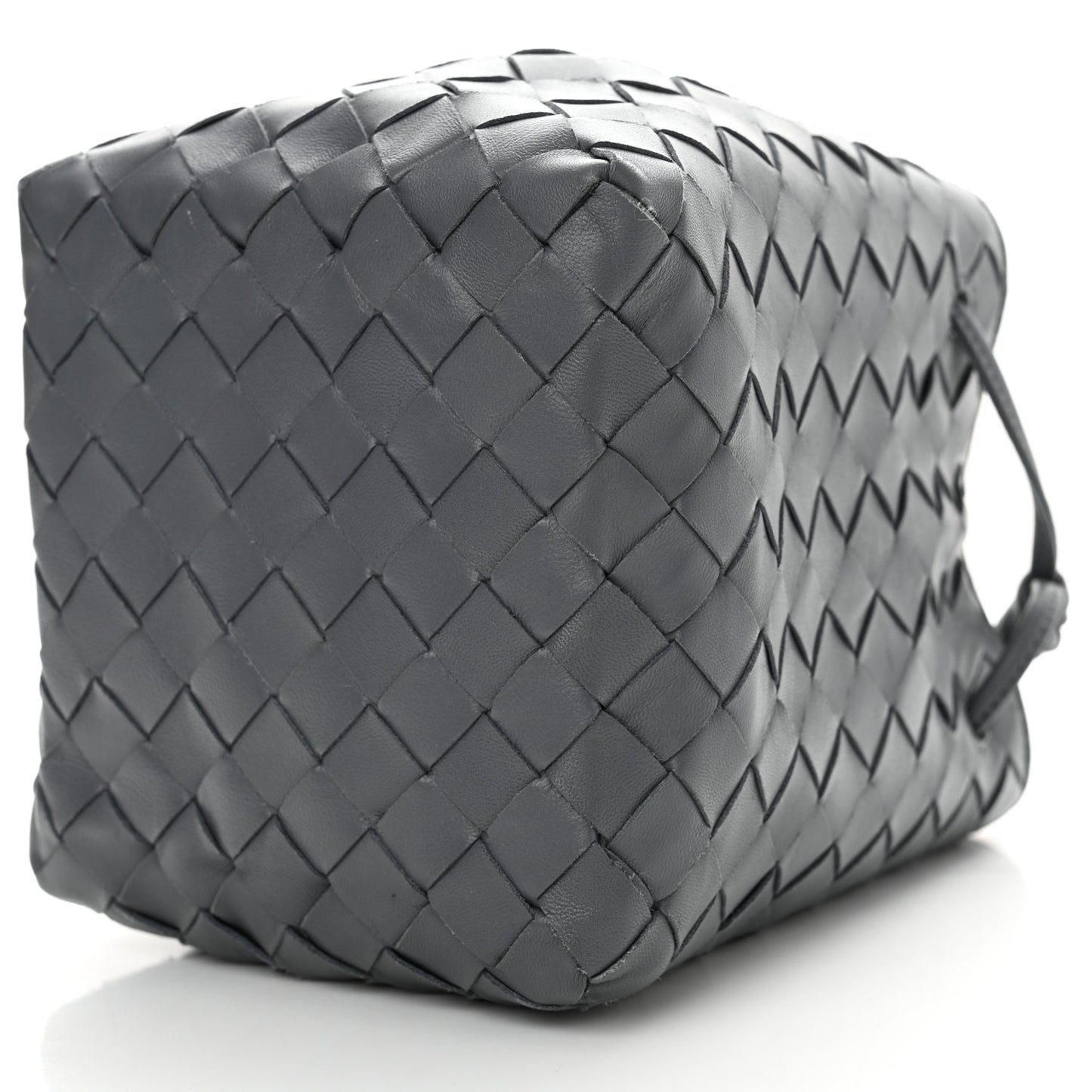 Nappa Intrecciato Small Drawstring Bucket Bag Thunder