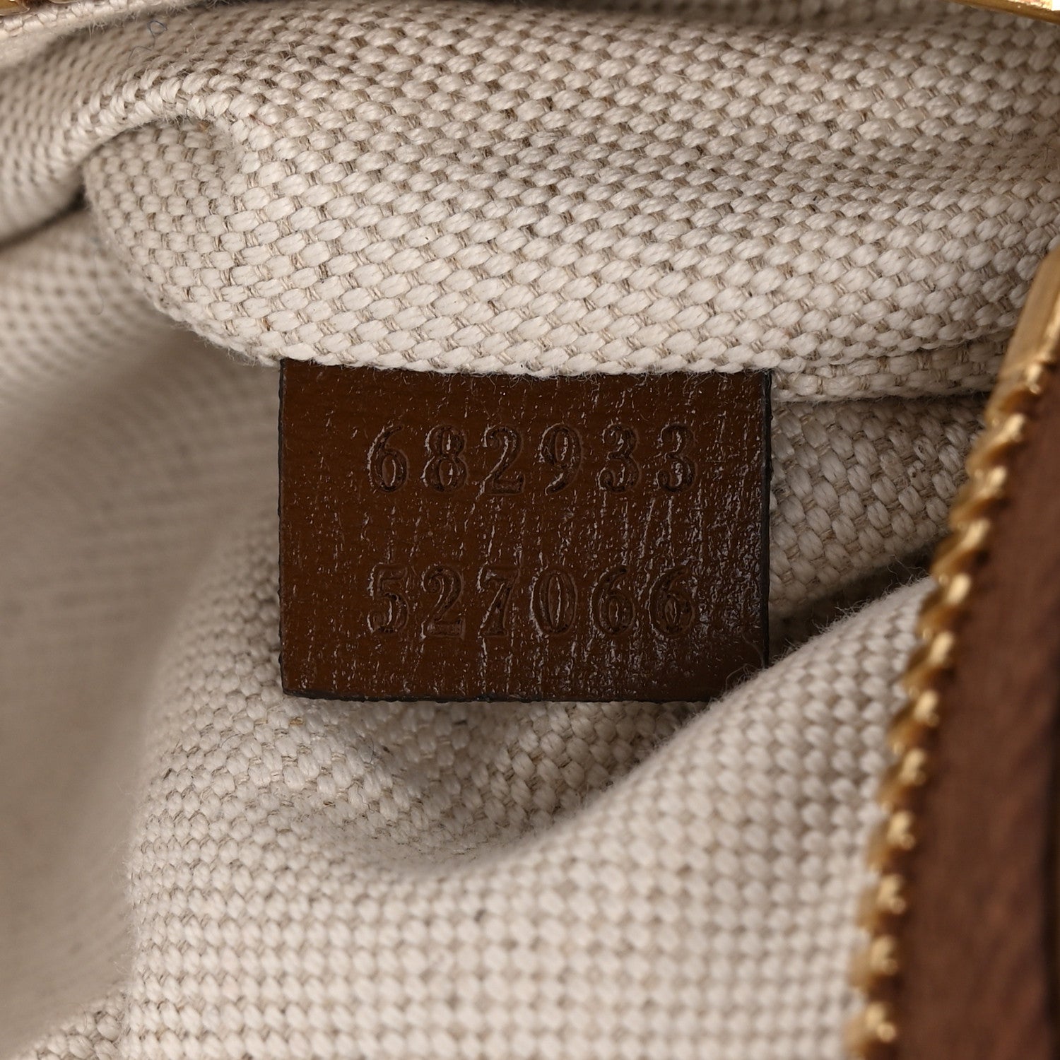 Gucci GG Supreme Monogram Textured Calfskin Retro Interlocking G Belt Bag Beige Ebony Brown Sugar 7 of 11