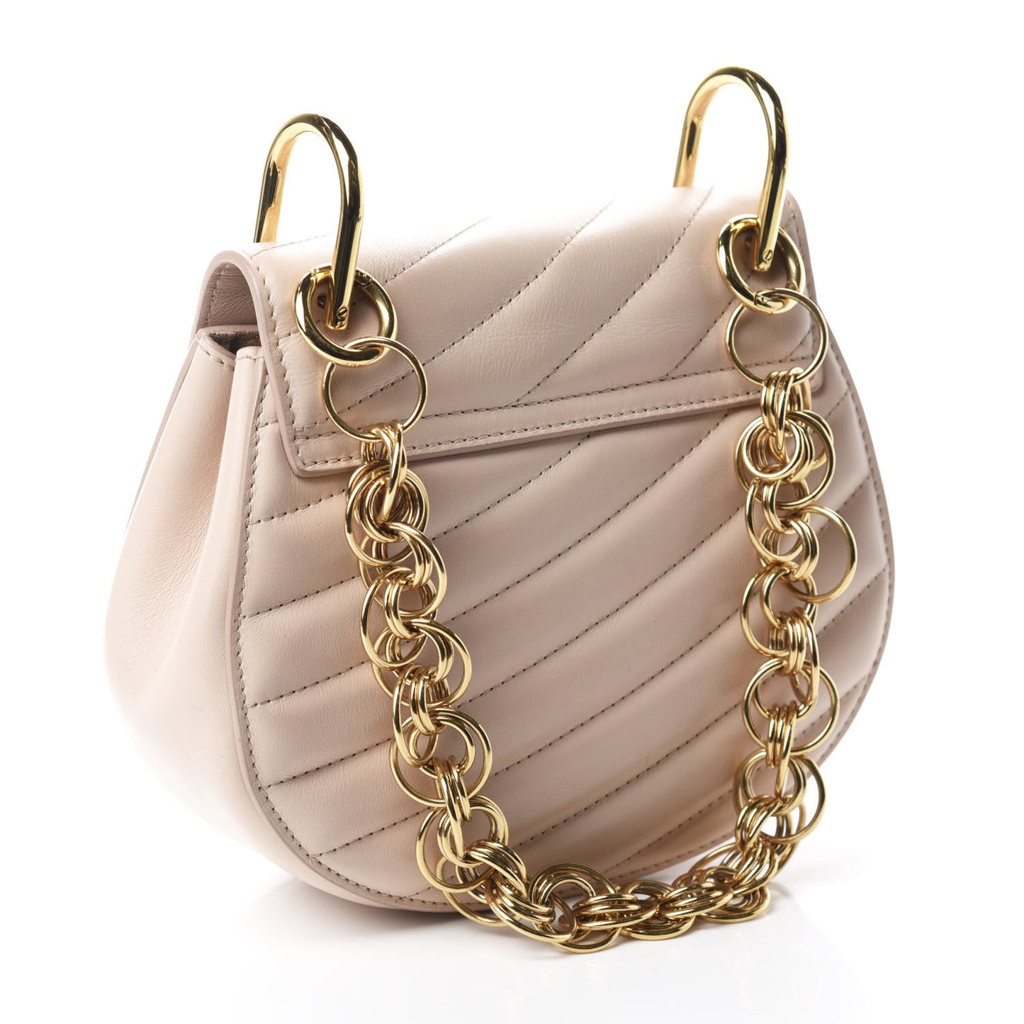 Calfskin Quilted Mini Drew Bijou Shoulder Bag Cement Pink