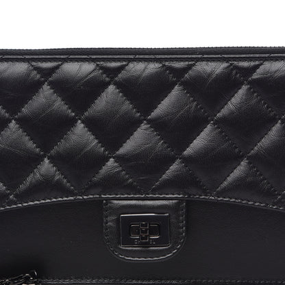Chanel Aged Calfskin Quilted 2.55 Reissue Pouch With Chain Handle So Black 10 of 11