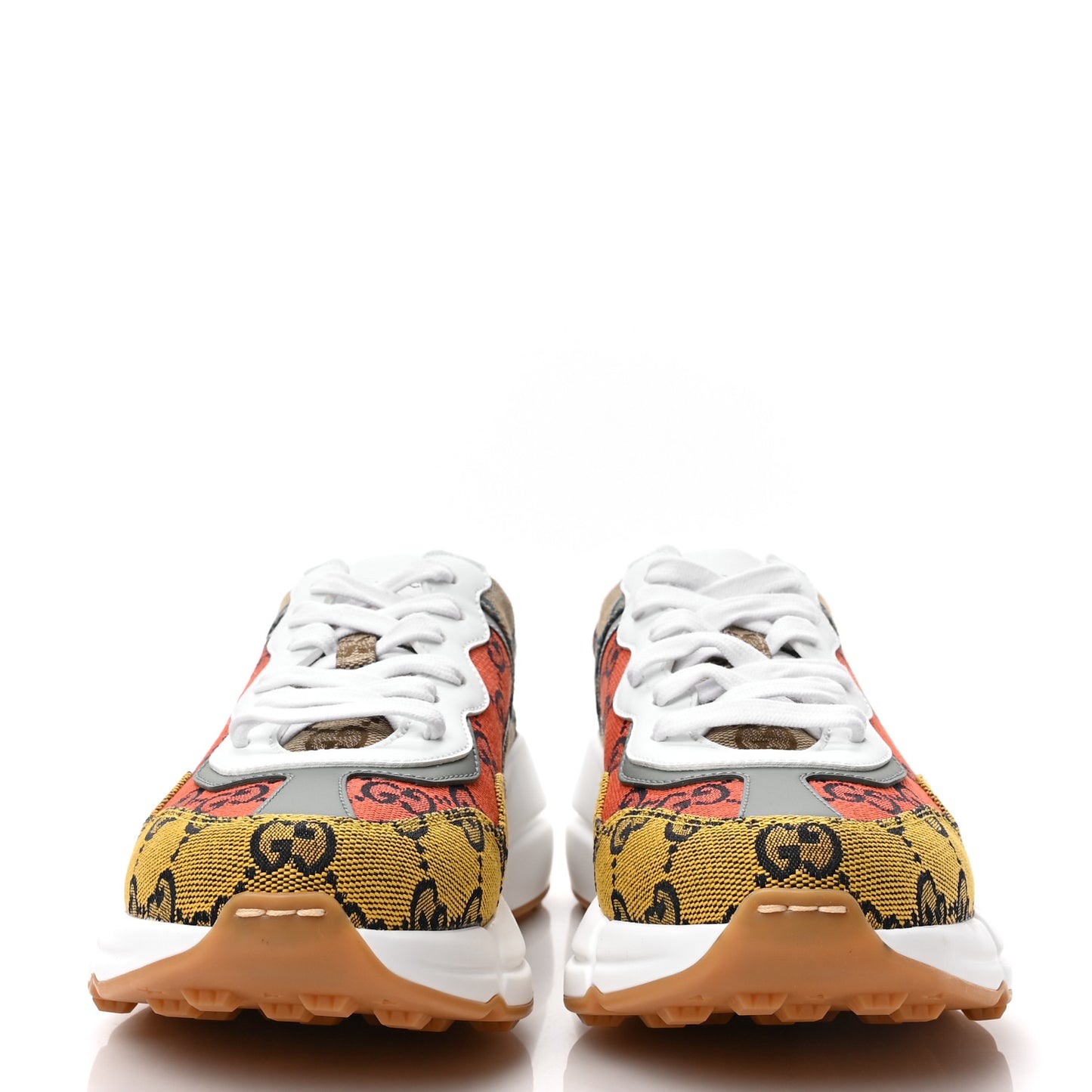Monogram Multicolor Demetra Womens Rhyton Sneakers 36.5 Yellow Blue Great White Tabasco