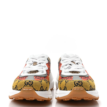 Gucci Monogram Multicolor Demetra Womens Rhyton Sneakers 36.5 Yellow Blue Great White Tabasco 2 of 7