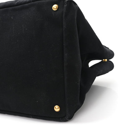 Prada Denim Crystal Studded Canapa Tote Black 10 of 11