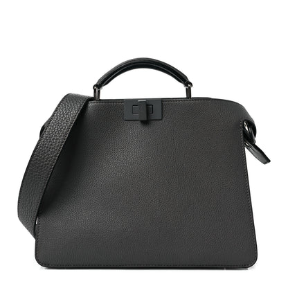 Fendi Cuoio Romano Vitello Cover Monochrome Mini Peekaboo I SEE U Satchel Argilla Black 1 of 7