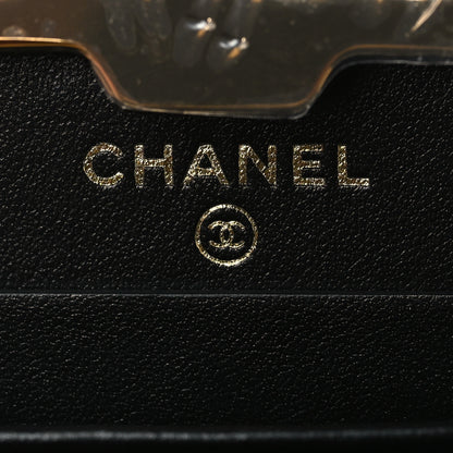 Chanel Glazed Goatskin Quilted Small Box With Chain Black 6 of 10