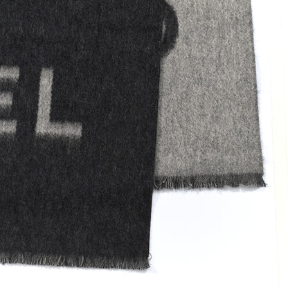 Chanel Cashmere CC Fringe Stole Grey Dark Grey 3 of 4