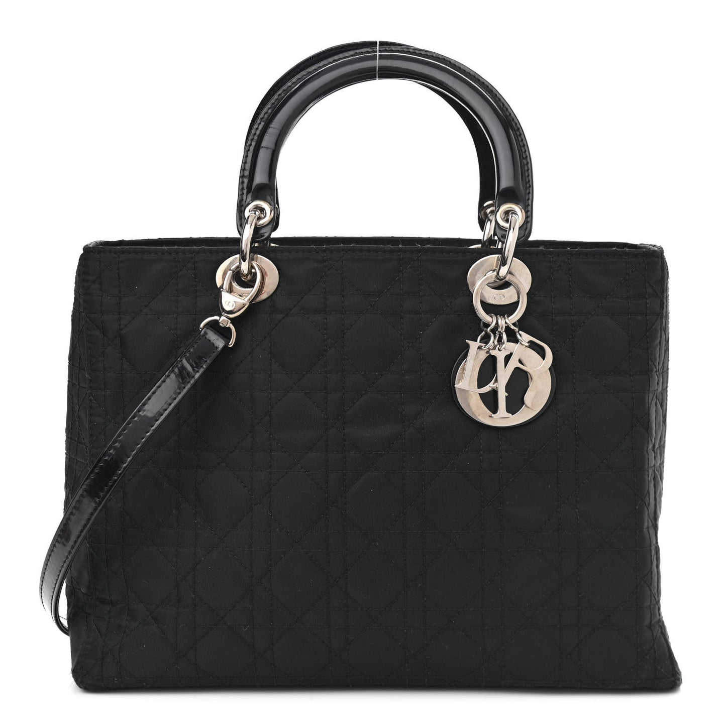 Nylon Cannage Large Lady Dior Black