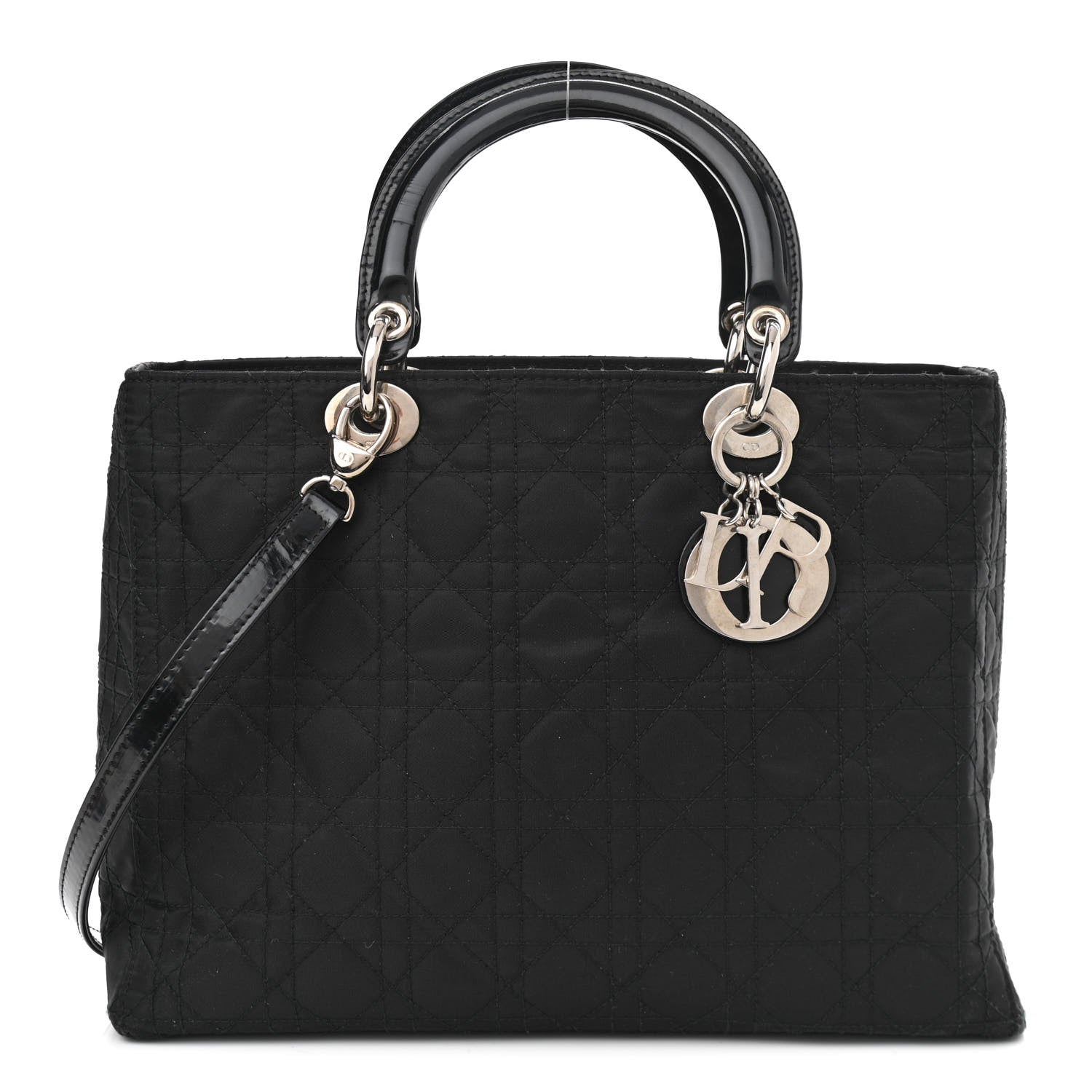 Christian Dior Nylon Cannage Large Lady Dior Black 1 of 10