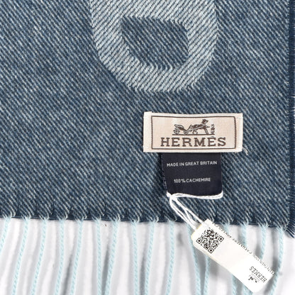 Hermes Cashmere Crazy Chain Muffler Petrole Bleu Givre 5 of 5