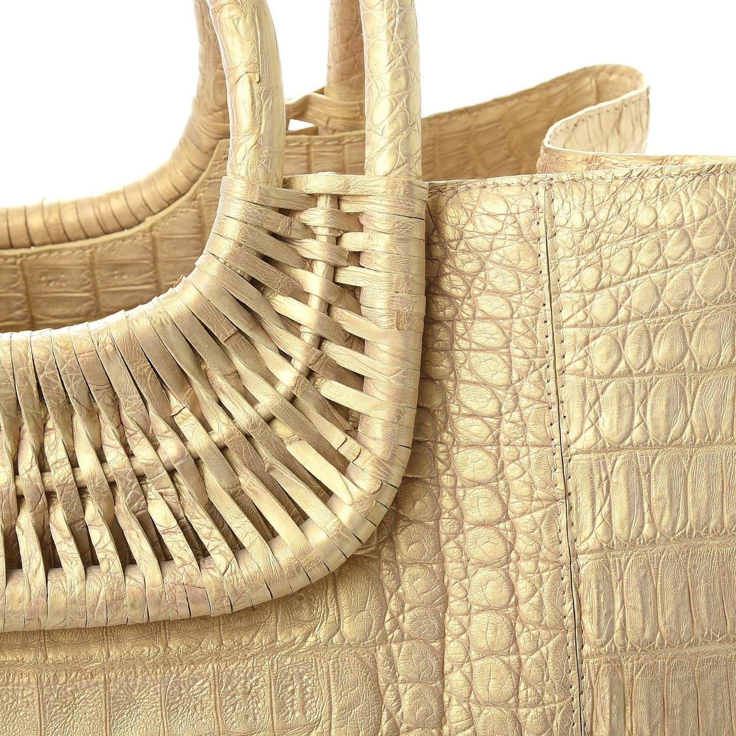 Crocodile Tote Gold