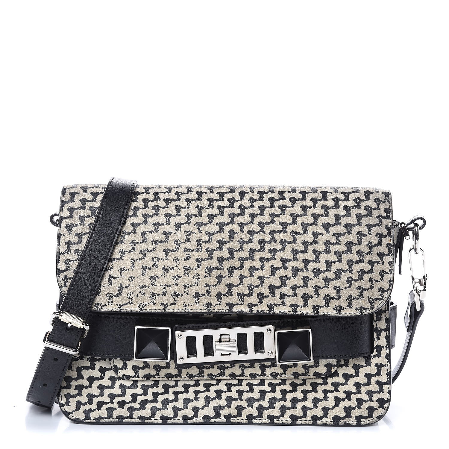 Proenza Schouler Suede Tweed Print Mini PS11 Classic Shoulder Bag Off White 1 of 18