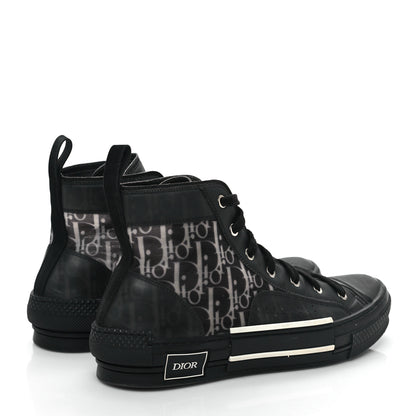 Christian Dior Technical Canvas Oblique Mens B23 High Top Sneakers 42 Black White 4 of 7