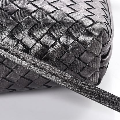 Bottega Veneta Metallic Nappa Intrecciato Pillow Crossbody Messenger Dark Grey 10 of 10