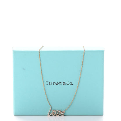 Tiffany 18K Rose Gold Diamond Small Paloma's Graffiti Love Pendant Necklace 7 of 7