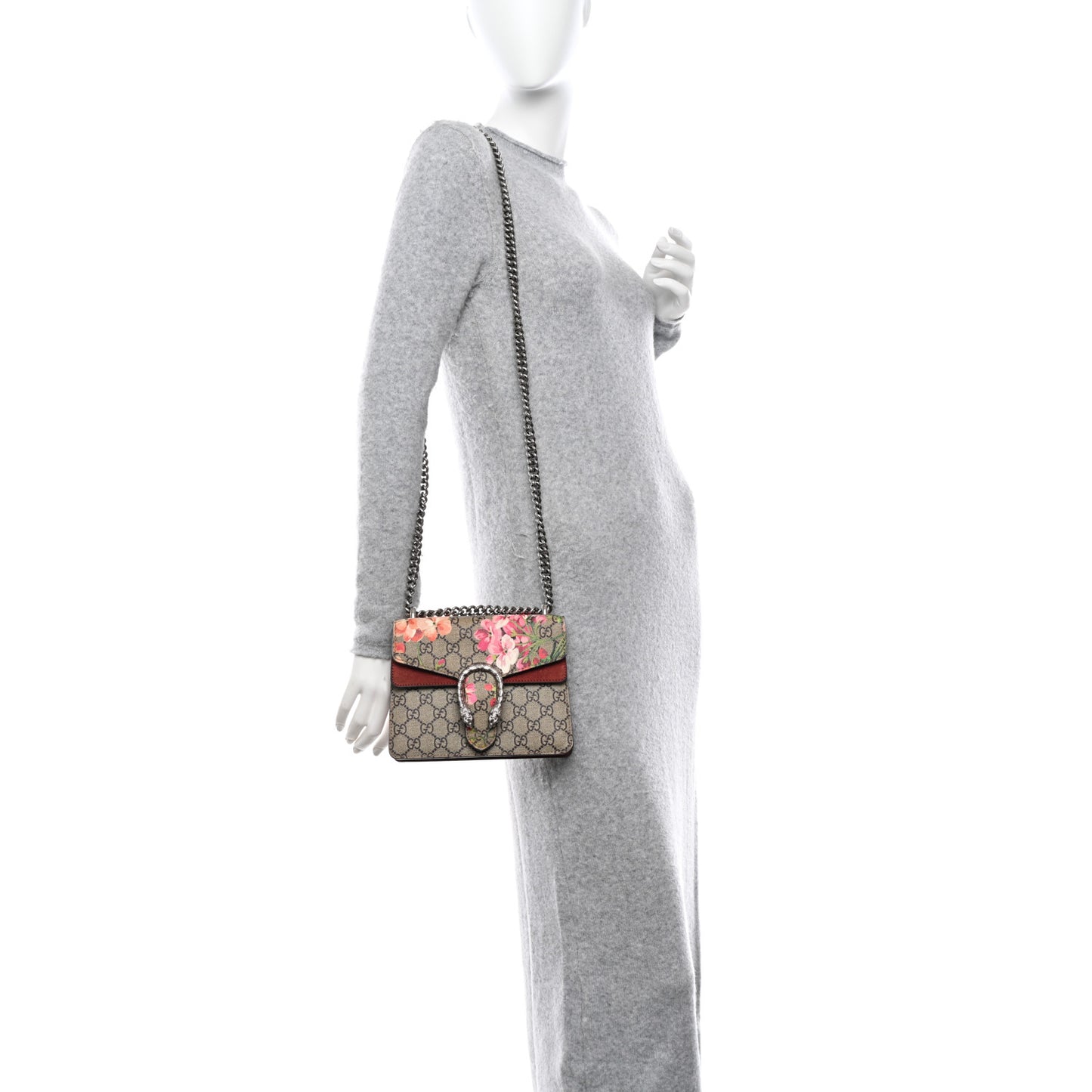 GG Supreme Monogram Blooms Mini Dionysus Shoulder Bag Beige Multicolor Dry Rose