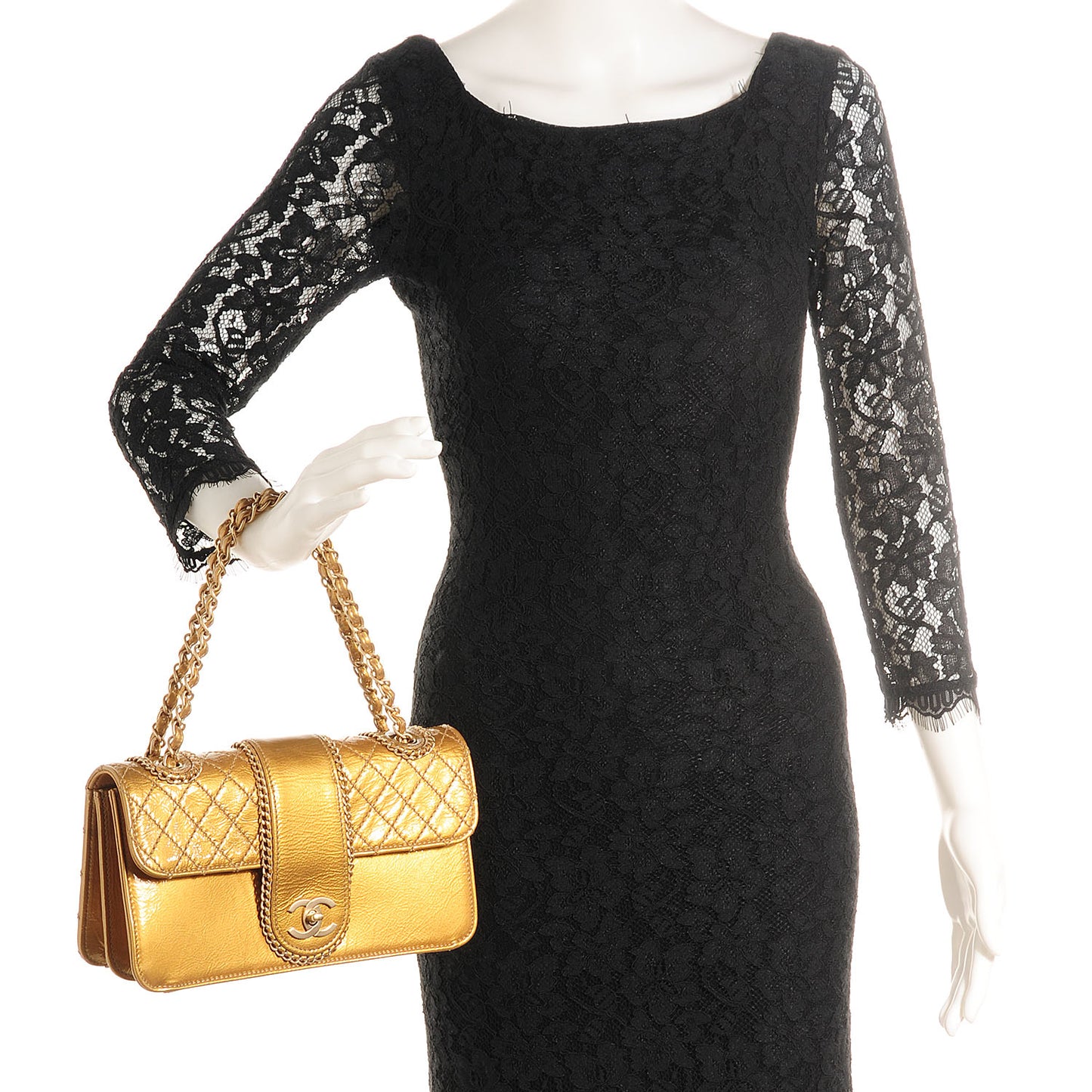 Patent Medium Madison Flap Gold