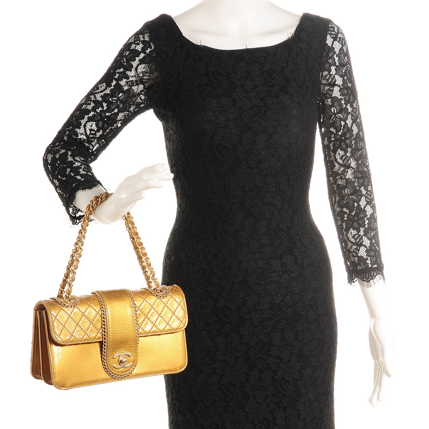 Chanel Patent Medium Madison Flap Gold 2 of 9