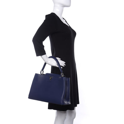 Louis Vuitton Taurillon Capucines MM Indigo 2 of 9