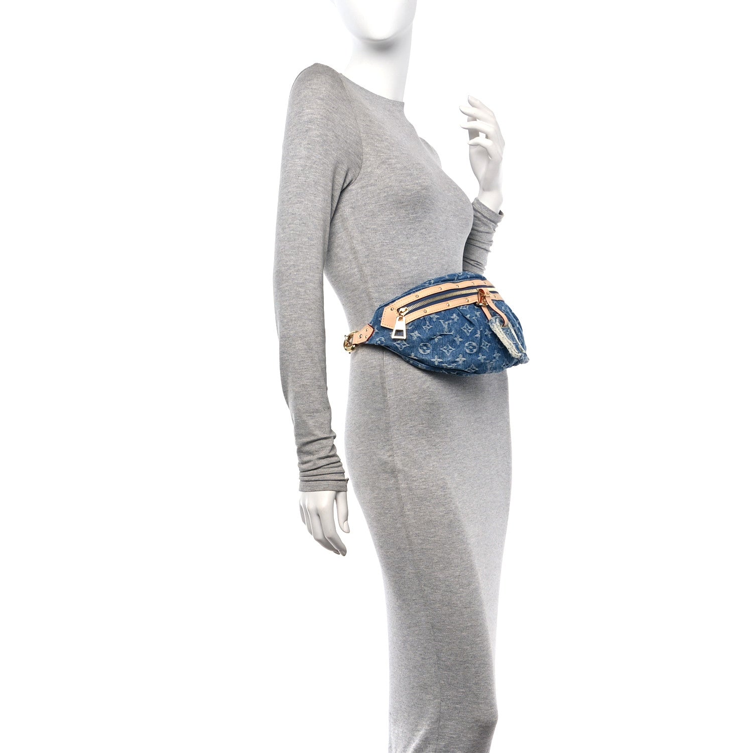 Louis Vuitton Monogram Denim High Rise Bumbag Blue 2 of 9