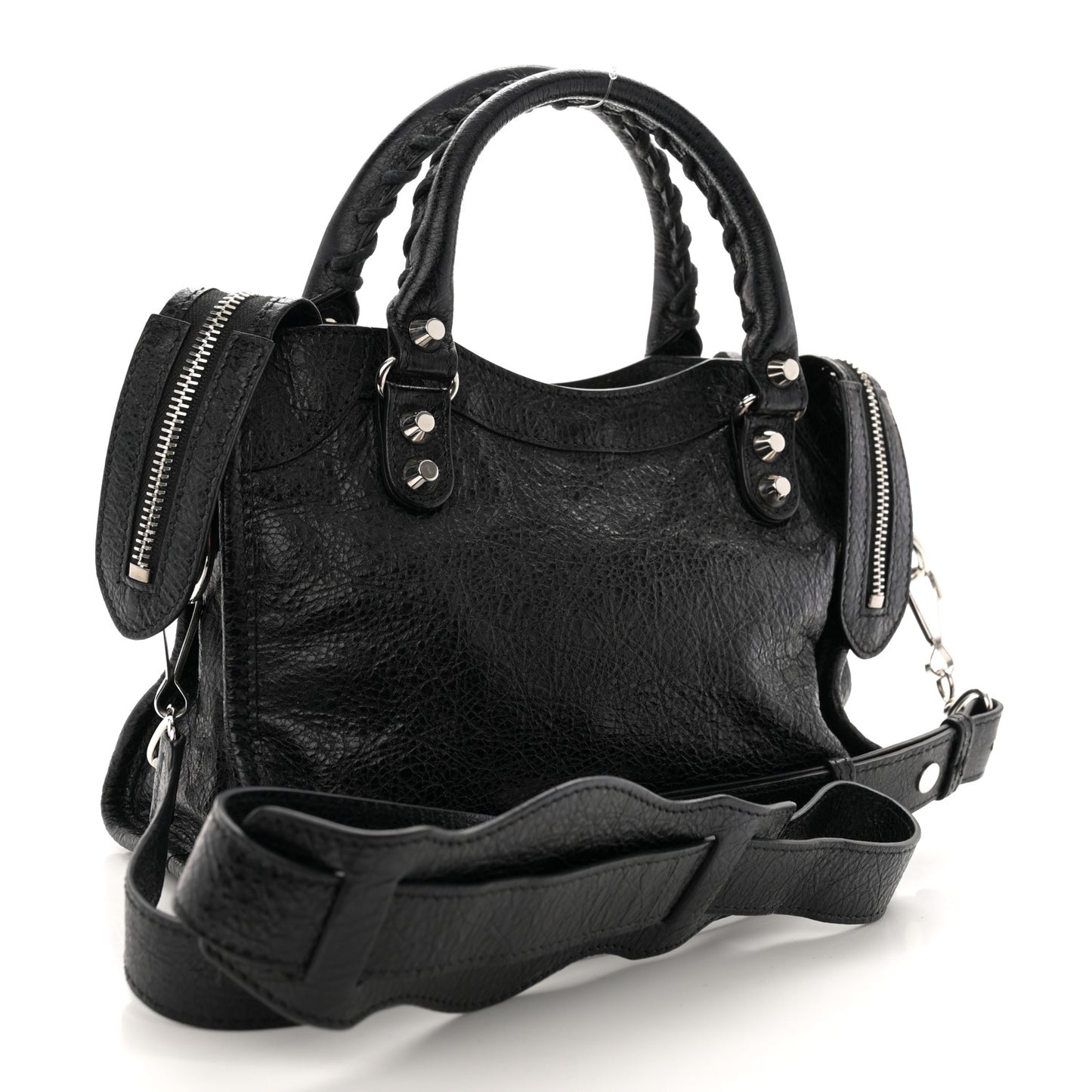 Agneau Classic Silver Hardware Mini City Black