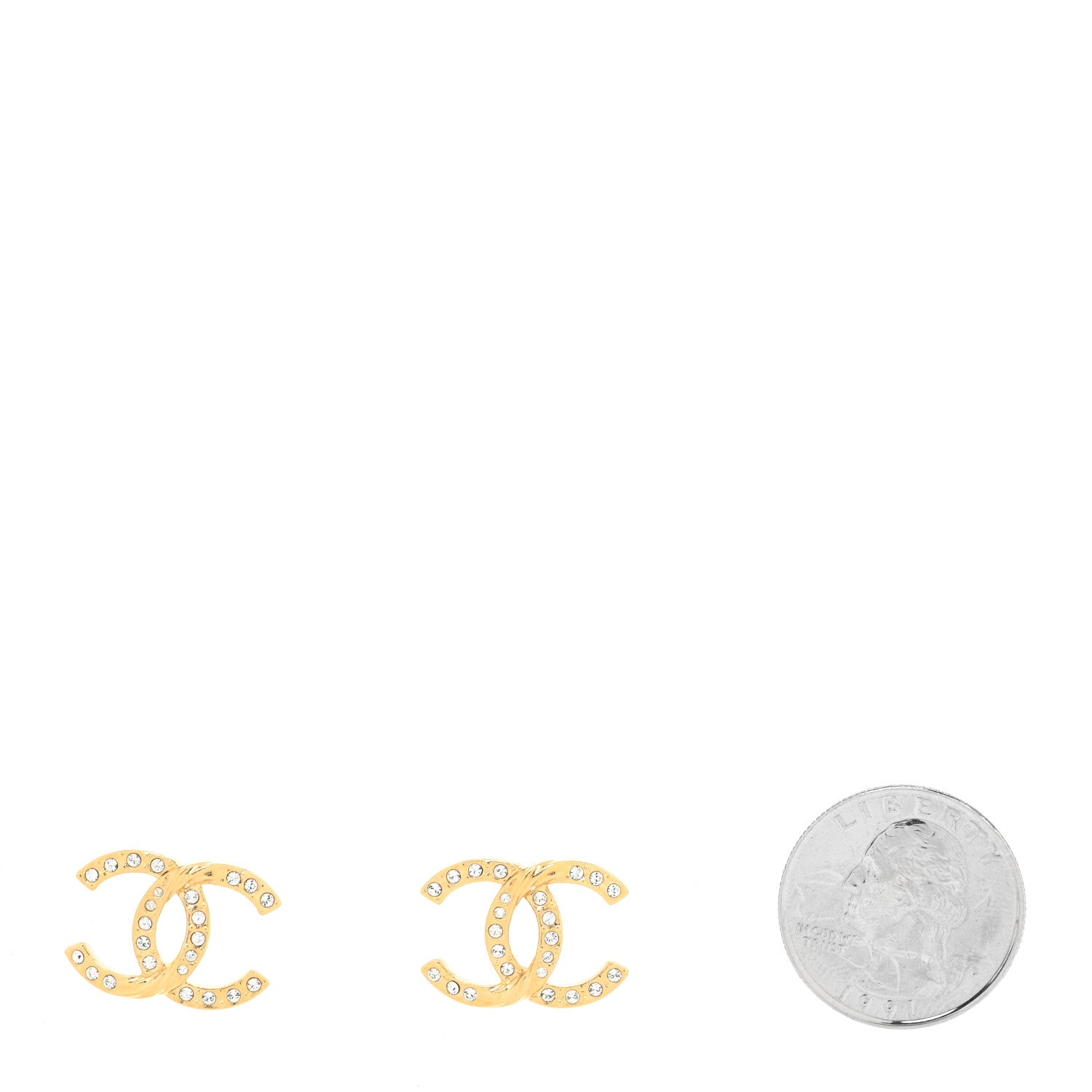 Chanel Crystal Twist CC Earrings Gold 2 of 4