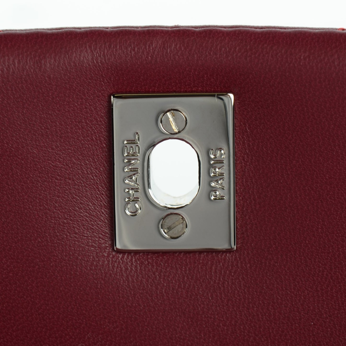 Lambskin Surpique Chevron Medium Single Flap Dark Red