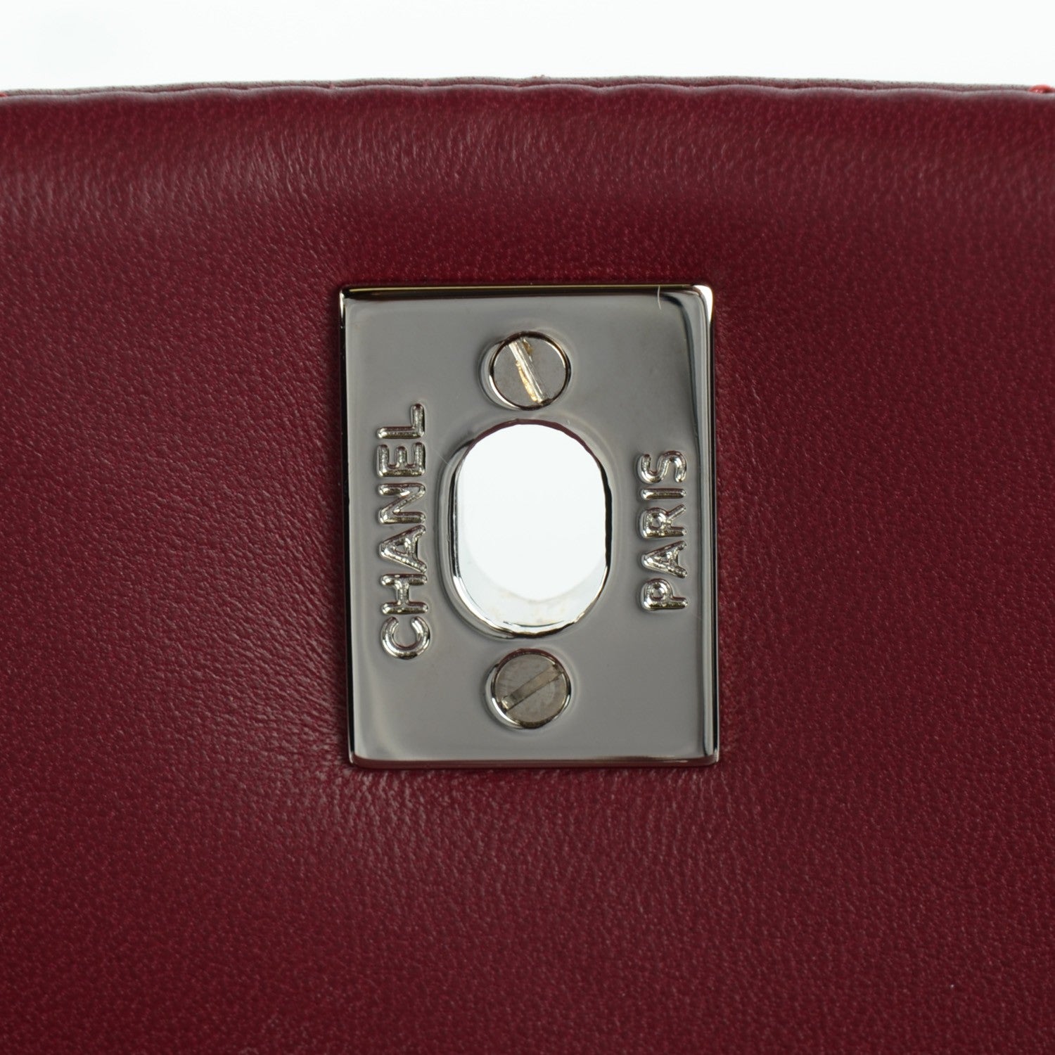 Chanel Lambskin Surpique Chevron Medium Single Flap Dark Red 8 of 8