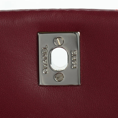 Chanel Lambskin Surpique Chevron Medium Single Flap Dark Red 8 of 8