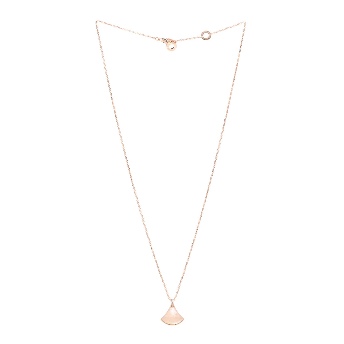 18K Rose Gold Diamond Mother of Pearl Small Divas' Dream Pendant Necklace