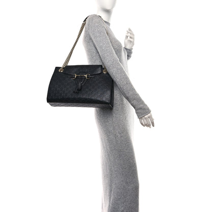 Gucci Guccissima Large Emily Chain Shoulder Bag Black 2 of 13