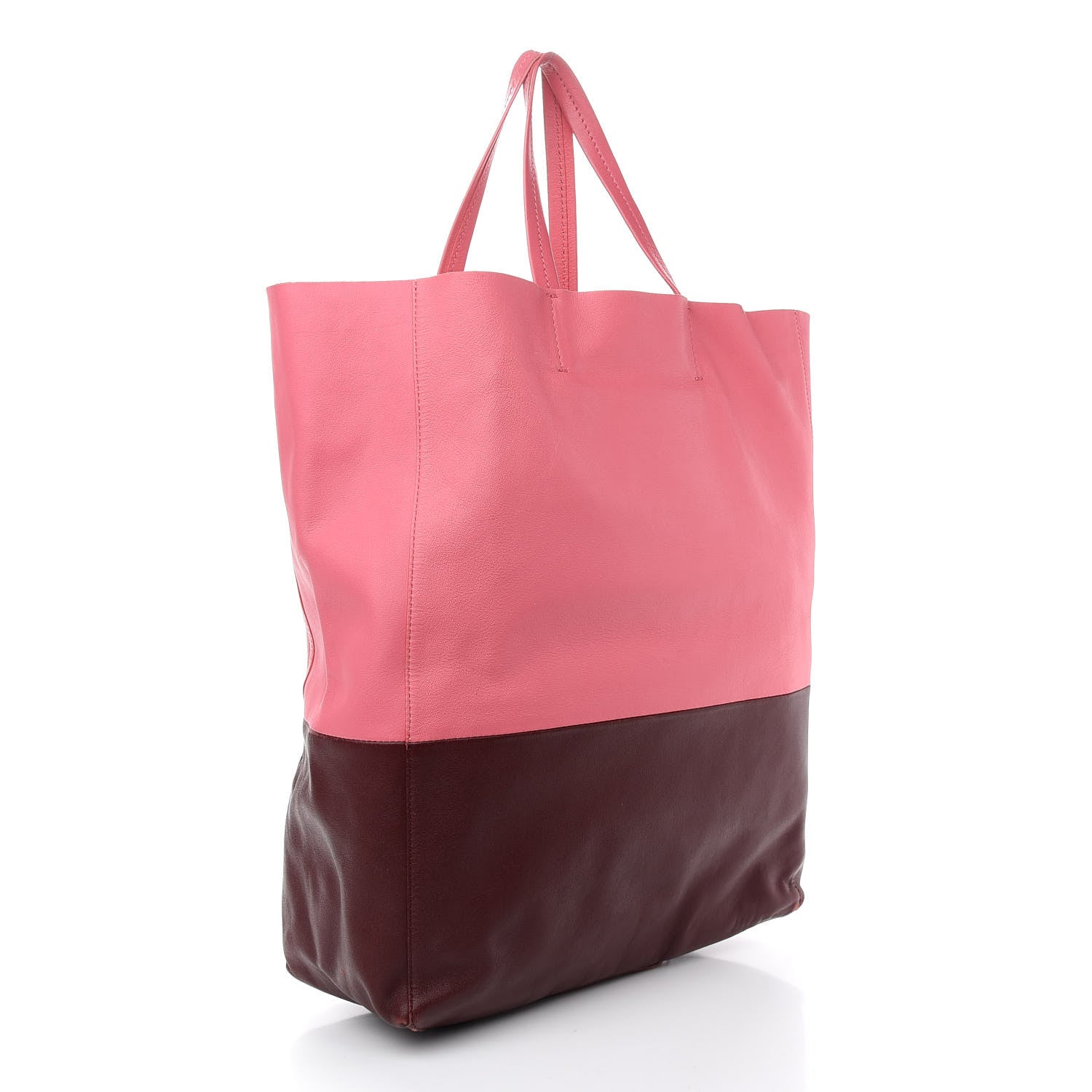 Celine Smooth Lambskin Vertical Bi-Cabas Pink Rust 3 of 9