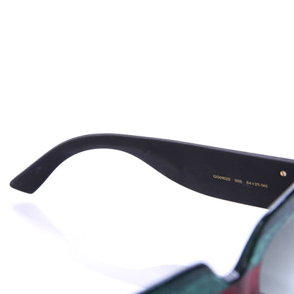 Gucci Square Frame GG0102S Sunglasses Glitter Red Black Green 9 of 10