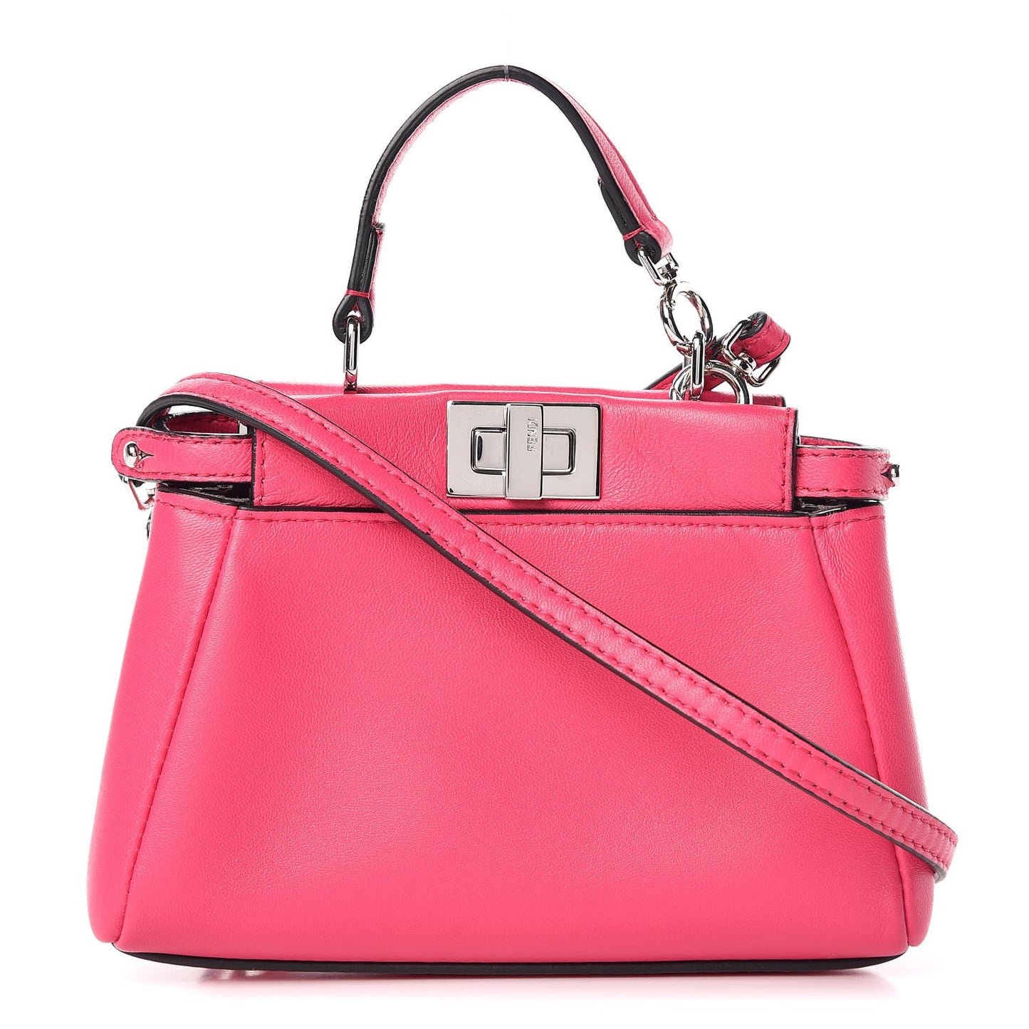 Shiny Nappa Micro Peekaboo Iconic Satchel Fuxia