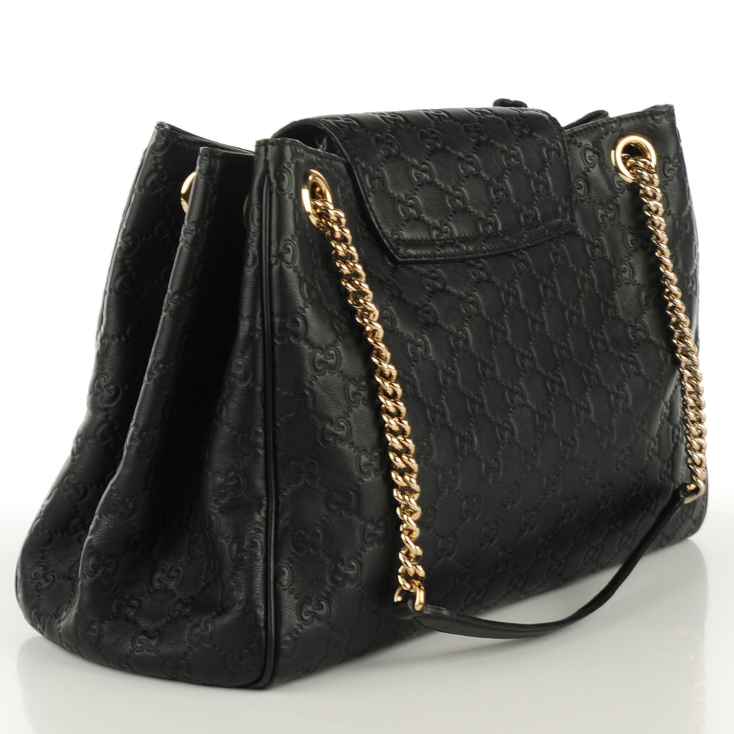 Gucci Guccissima Medium Emily Shoulder Bag Black 2 of 7