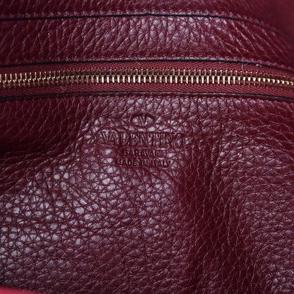 Valentino Garavani Pebbled Calfskin Medium Rockstud Tote Cremisi 6 of 12