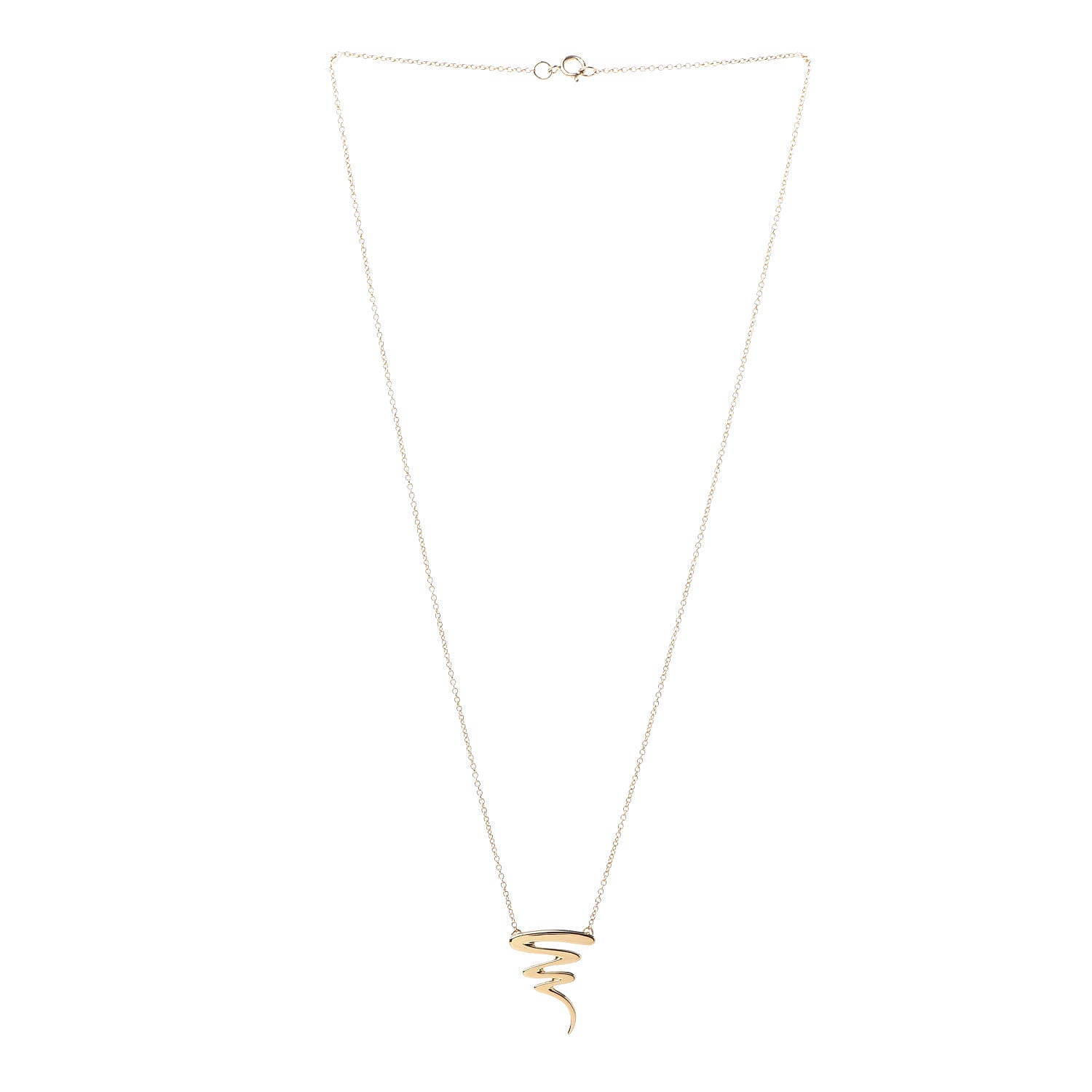 Tiffany 18K Yellow Gold Paloma Picasso Scribble Pendant Necklace 3 of 6