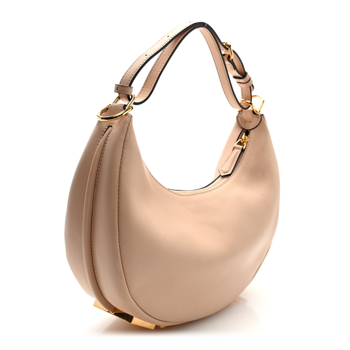 Vitello Grace Matte Small Fendigraphy Hobo Bag Light Rose