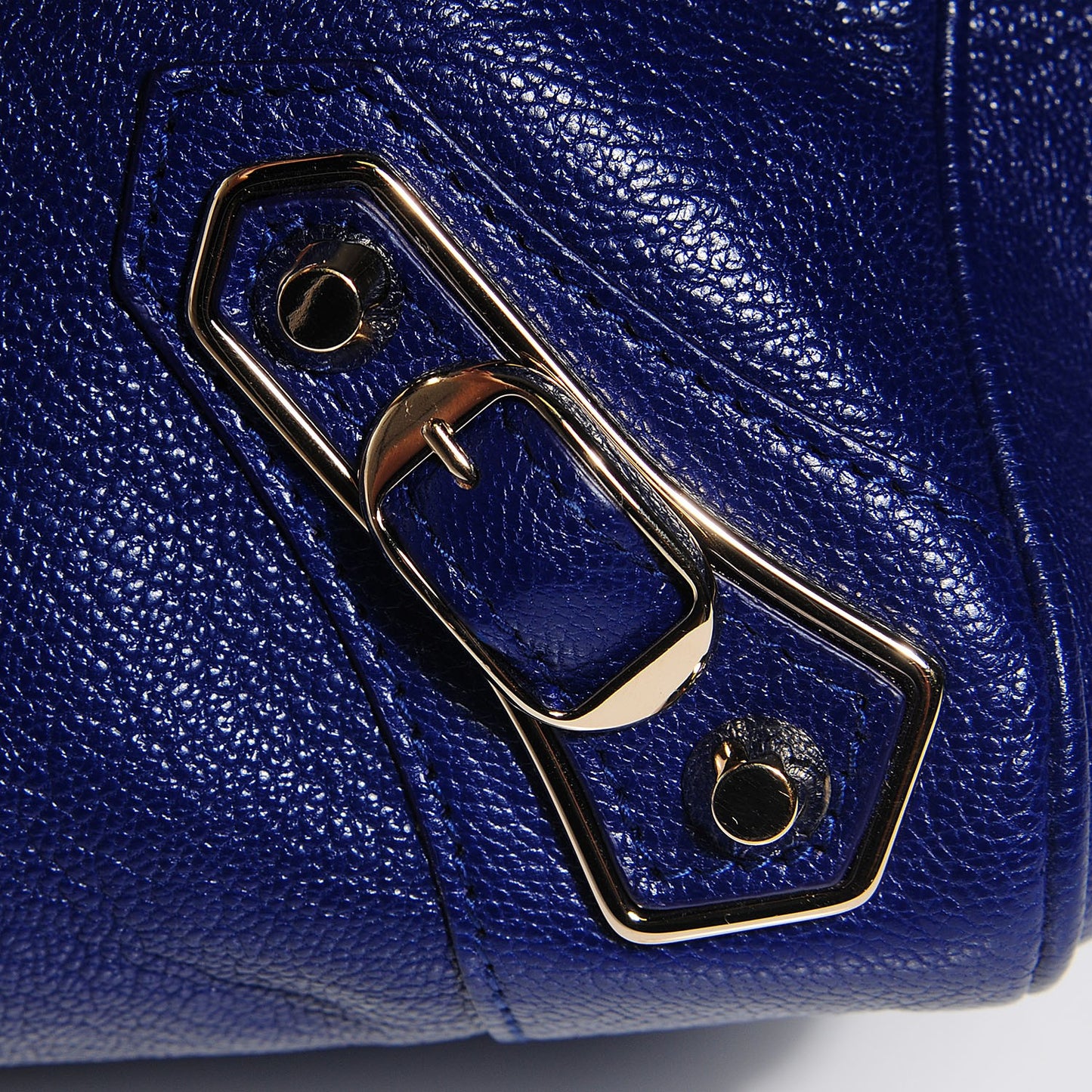 Chevre Gold Metallic Edge Hardware Velo Bleu Roi