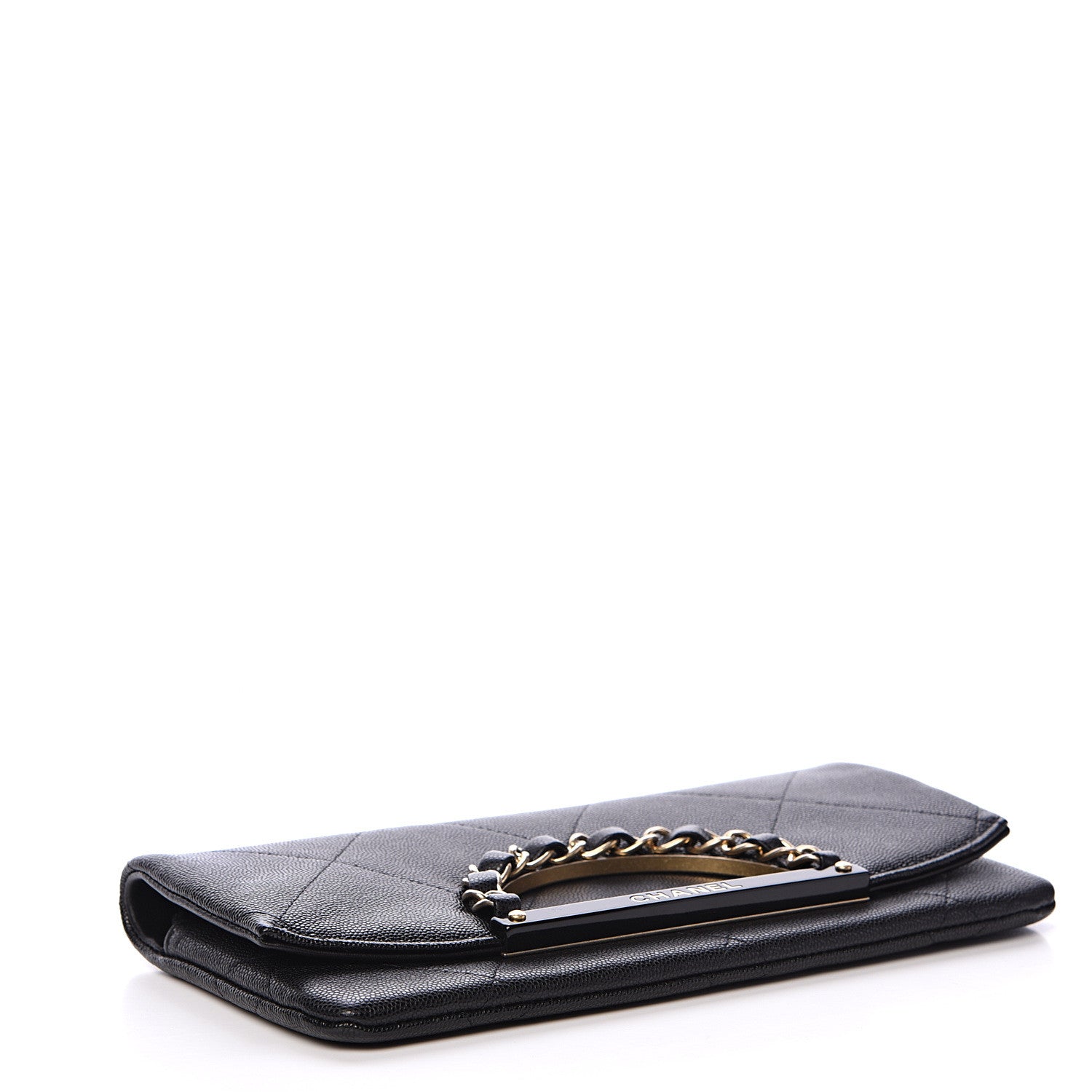 Chanel Grained Calfskin Small Chain Handle Clutch Black 3 of 7