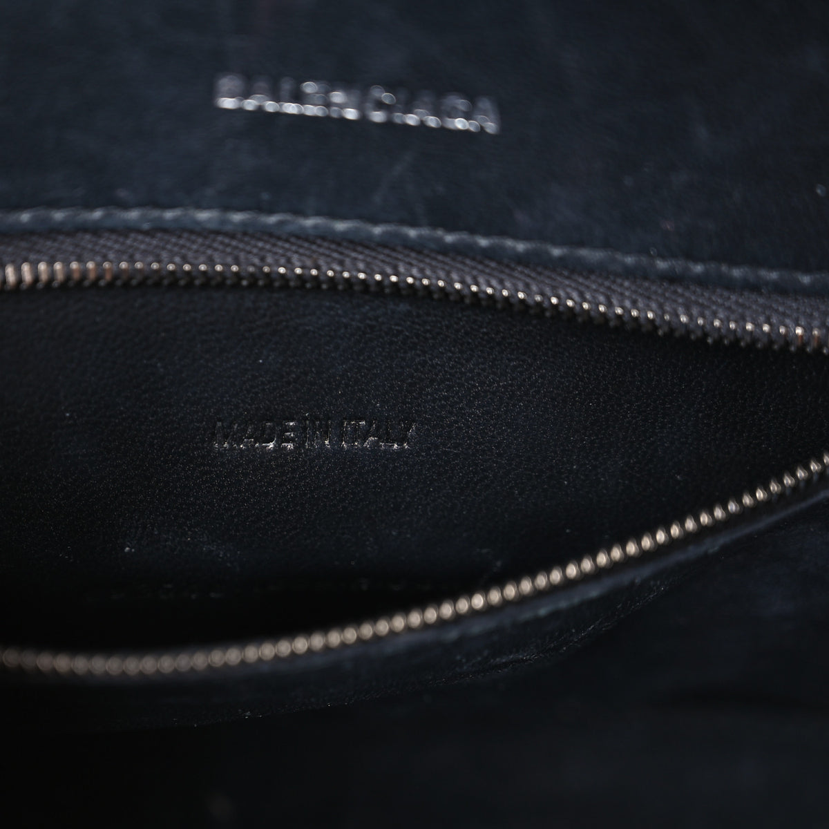 Balenciaga Shiny Calfskin Monochrome Crocodile Embossed Small Hourglass Top Handle Bag Black 7 of 14