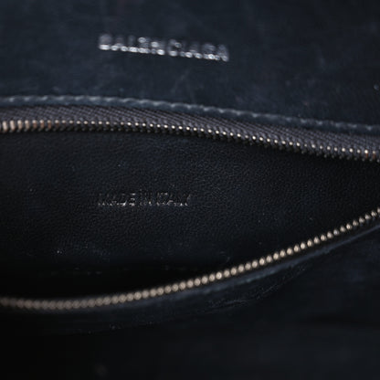 Balenciaga Shiny Calfskin Monochrome Crocodile Embossed Small Hourglass Top Handle Bag Black 7 of 14