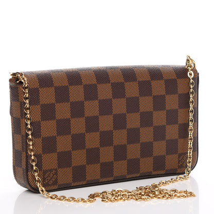 Louis Vuitton Damier Ebene Pochette Felicie Chain Wallet 3 of 13