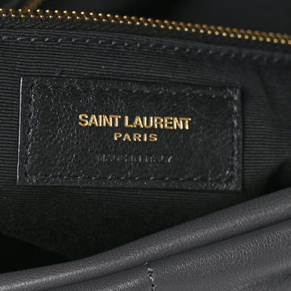 Saint Laurent Calfskin Quilted Medium Loulou Puffer Monogram Chain Satchel Storm 7 of 10