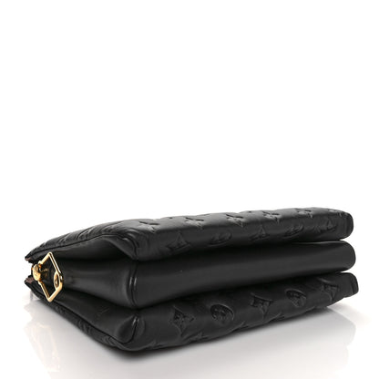 Louis Vuitton Lambskin Embossed Monogram Coussin PM Black 4 of 9