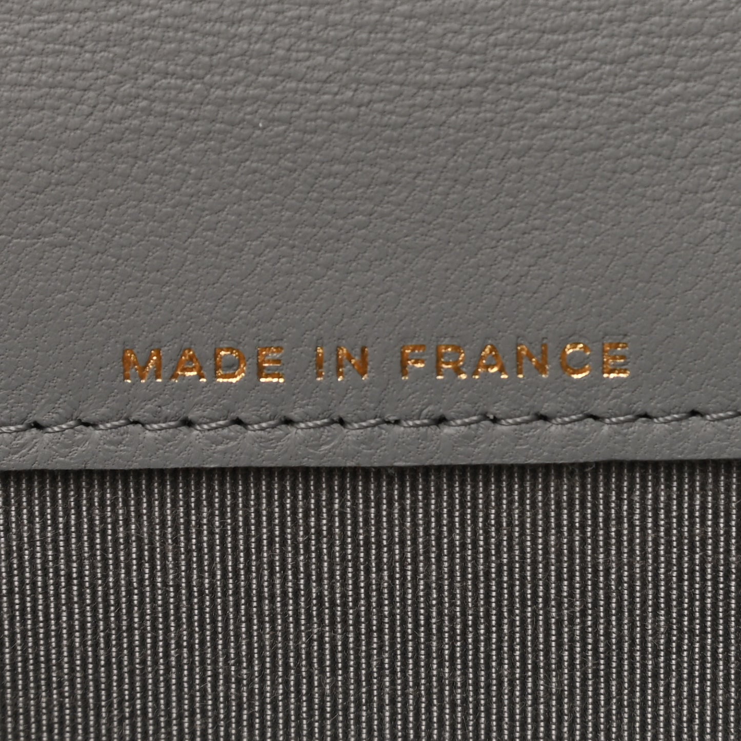 Lambskin Chevron Quilted Flap Card Holder Grey