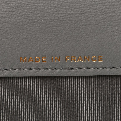 Chanel Lambskin Chevron Quilted Flap Card Holder Grey 6 of 7
