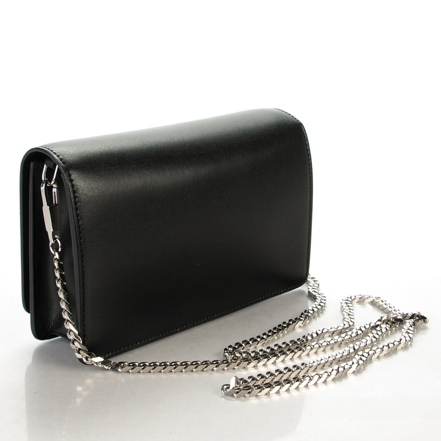 Calfskin Star Pandora Chain Wallet Black